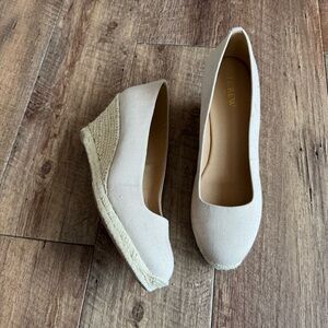 J. Crew factory canvas espadrille wedges size 9.5